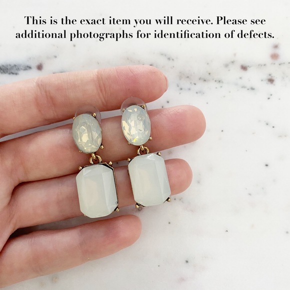 ๐ "Elora" Earrings || White Crystal Statement - Picture 8 of 12